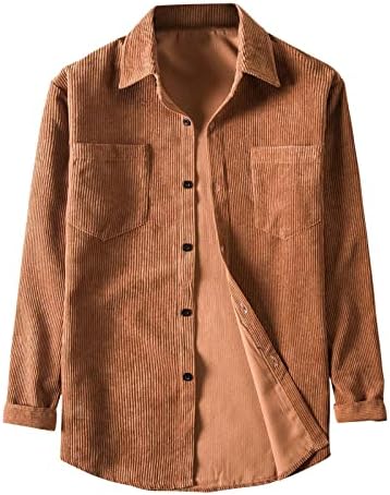 Јакна од кошула за мажи паѓаат тенка лесна лаптолна палто за ветровито јакна со мулти-џеб копче со јакна од кошула надолу