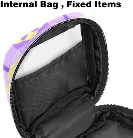 Виолетова карирана торба санитарна торба за чување на салфетки за чување тампони за патувања собираат торба женска нега санитарна