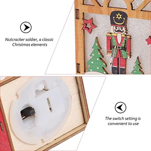 Божиќни украси Кисангел, приврзоци предводи за дрвени врата DIY таблети украси од дрво, асембликувана селска сцена прозорец до куќата предводен
