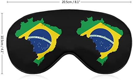 Бразил Знаме Мапа Маска За Очи За Спиење Затемнување Ноќно Врзување Со Прилагодлив Ремен За Мажи Жени Патуваат Јога Дремка