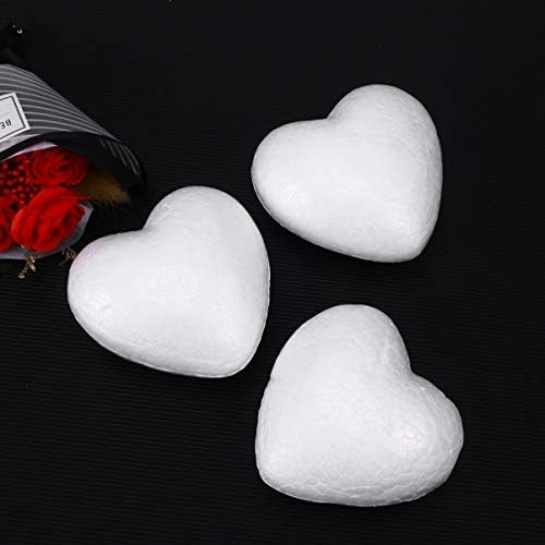 Nuobesty занаетчиска пена DIY занаетчиска пена срце Полистирен моделирање пена срце бела топчиња од пена за DIY роза цвет на вineубените
