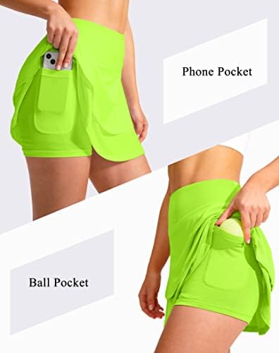 G Постепено женски плетенски тениски здолништа со 4 џебови Атлетски голф Скортс здолништа за жени слоевити здолништа