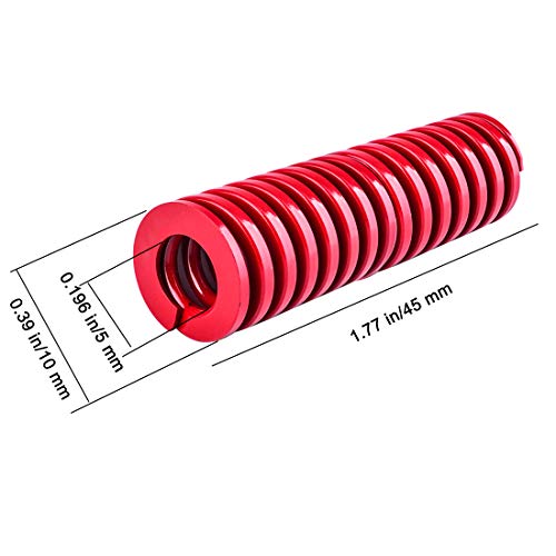 GBIS средно оптоварување Спирално печат компресија умира пролет 45mmx10mm x 5mm црвена