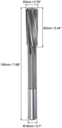 uxcell Chucking Reamers, 20 mm H7 4241 Spight Speal Speal Spiral Blutes Lathe Machine Reamer Milling Cutter