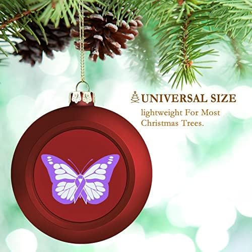 Свесност за Алцхајмерова болест Божиќна топка распрскувајќи виси украси за украси за забави од камин од дрво 4 парчиња