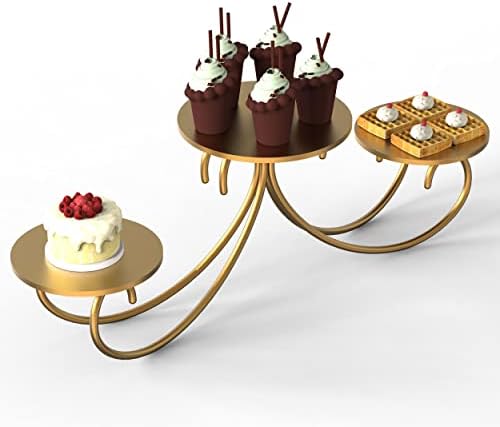 3 Ниво торта стојат железо со cupcake стојат садови за десерт садови