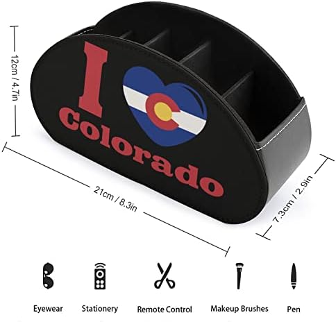 Ја сакам Колорадо ПУ кожа далечински управувач на држачот за држачи за складирање на кутија за складирање со 5 оддели