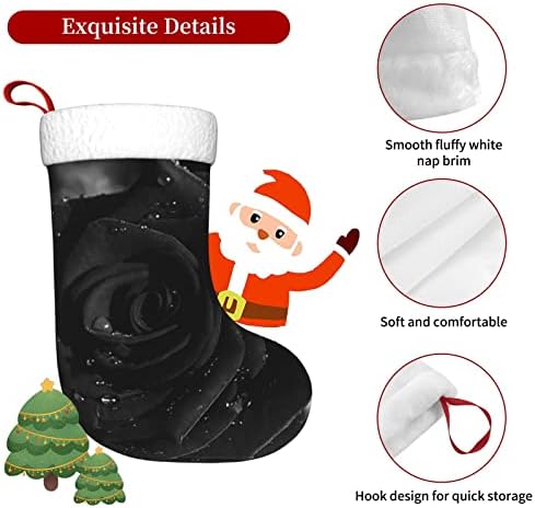 Божиќно порибување на црна роза Божиќно порибување 18 инчи Божиќ што виси чорап класичен празник за украсување чорапи