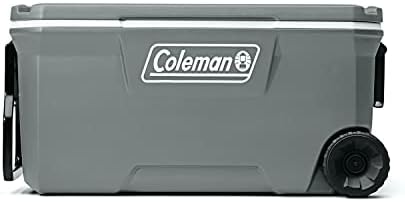 Колман 316 серија изолиран преносен ладилник со тешки тркала, ладилник со тркала со протекување со 100+ може капацитет, го задржува мразот