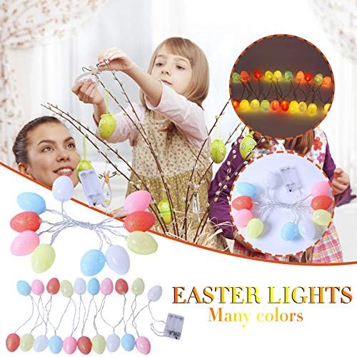 Navyoom 10 светла Велигденски украси Велигденски јајца, светла за велигденски жици, батерија оперирана декорација самовила светла за жици