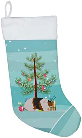 Богатства на Каролина CK4448CS Теди Гвинеја Свиња Среќен Божиќ Божиќно порибување, камин што виси чорапи Божиќна сезона забава Декорации за семејни