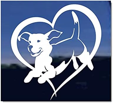Скокање Бигл Љубов Срце | Nickerstickers® Винил Куче Прозорец Налепница Налепница