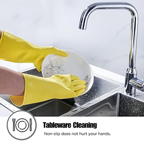 Гумени ракавици за миење садови 2 или 4 Пара За Кујна, Ракавици за Чистење За Домаќинство За Повеќекратна употреба.