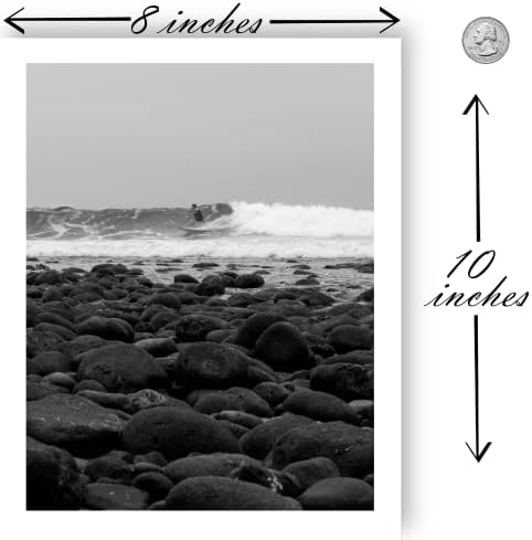 Ink Inc. Црно -бела плажа отпечатоци океанска фотографија декор | Artидна уметност на плажа | Океански постери | Сет од 6 8 x10 нераспоренски