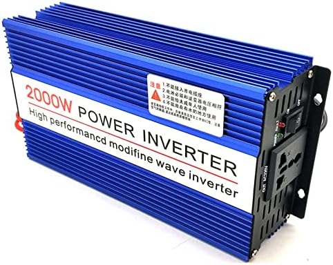Изменет инвертер на синусен бран 1200W/2000W Врвен инвертер за напојување од 12 V до 220 V конвертор на напон на конверторот за дома
