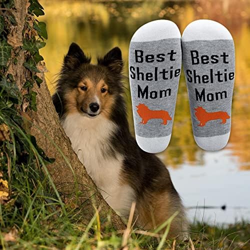 Левло смешни loversубители на кучиња подароци најдобри Шелти мама чорапи Шелти мама овци мама чорапи