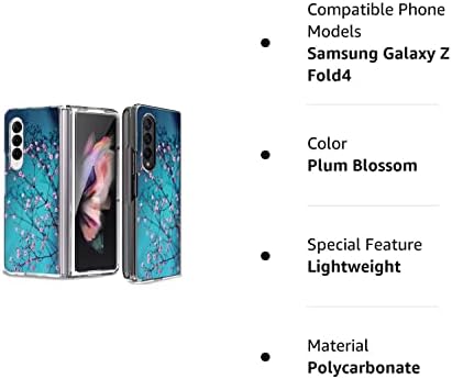 Bcov Galaxy Z Пати 4 5g Случај, Слива Цвет Цвет Анти-Гребење Цврст Тврд случај Заштитни Shookproof Телефонски Капак За Samsung Galaxy