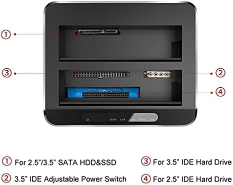 LHLLL Dual Bay USB 3.0 ДО SATA IDE Надворешен Хард Диск Докинг Станица со 2-Порта Центар Читач На Картички 2.5/3.5 Инчен SATA/IDE HDD