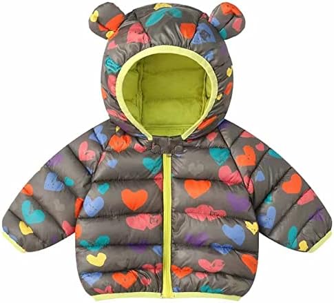 Детско деца бебешки момчиња девојчиња зимска топла јакна за надворешни животни, цртани палта, мечки уши, мали момчиња јакни и палта