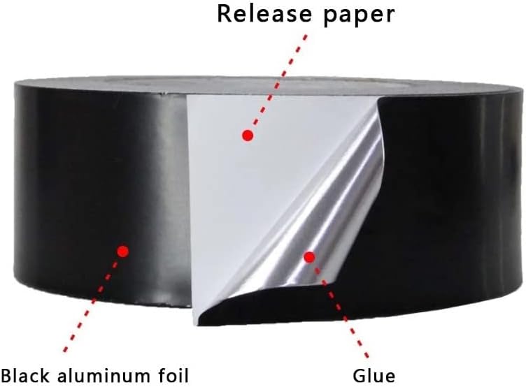 Црна алуминиумска фолија лента со висока температура отпорна на заштитена фолија лента топлинска изолација Апсорпција на светлина на пламенот