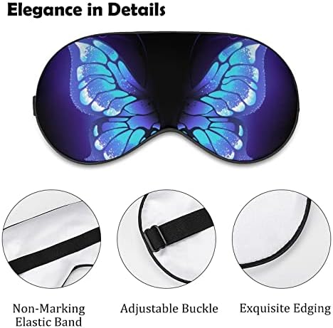Виолетови Крилја На Пеперутка На Црна Мека Маска За Очи Покриваат Ефективно Засенчување Удобност На Очите Маска за Спиење Со Еластичен