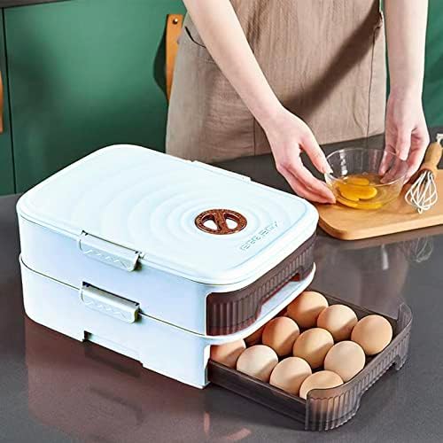 Држач за јајца за фрижидер, сад за складирање на јајца за фрижидер Фрижидер Организатор за канти за фиоки за јајца од јајца автоматско тркалање
