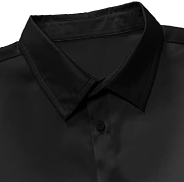 Копче за сатен на мажите на Ромве надолу од предната јака од јака цврста кошула со краток ракав