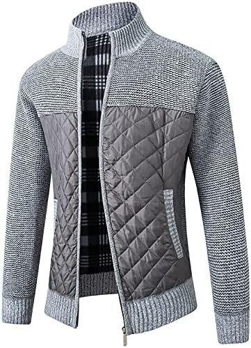 Машка класична мека плетена јакна поштеди на кардиган џемпери, крпеница руно, поставена палто, јака топла надворешна облека