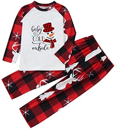 XBKPLO Семејство што одговара на сетот PJS, Божиќна облека за пижами, што одговара на семејната облека за спиење, поставува весела