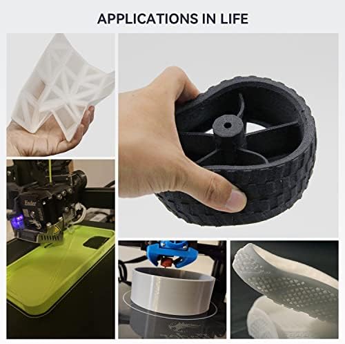 TPOIMNS TPU 3D печатач за печатач, флексибилен влакно на TPU, раскол од 1 кг, 1,75мм, димензионална точност +/- 0,03 мм, бело