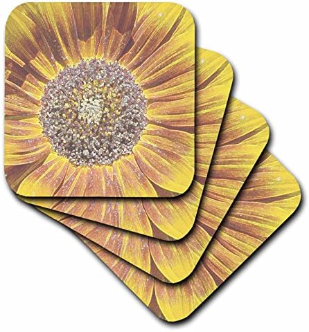3dRose CST_32606_4 Кристално Обоени Сончогледова Уметност Цвеќиња Дизајни Инспирирани Од Природата - Керамички Плочки Подлоги,