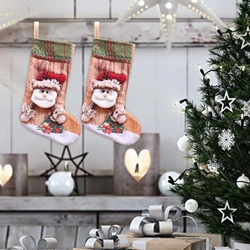 2PC Божиќно порибување Големи Божиќни чорапи Декорација Дедо Снежан ирваси ирваси за порибување Божиќни украси и додаток за забави замрзнати