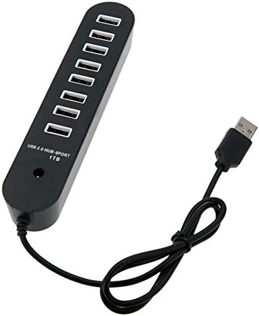 Axgear 8 порта USB 2.0 Hub Hub со голема брзина на раздвојување на екстендер Вграден USB кабел