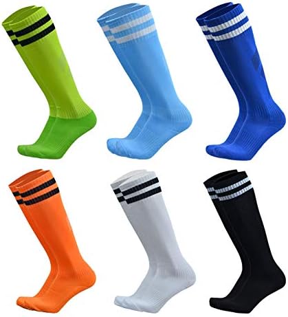 VWU унисекс колено високи двојни ленти Атлетски фудбалски фудбалски цевки чорапи за возрасни и деца