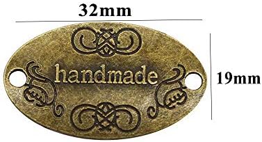 Еваго 60 парчиња метална рачно изработена ознака со ознаки рачно изработени ознаки со 2 дупки метални знаци за ознаки за занаети, декорација