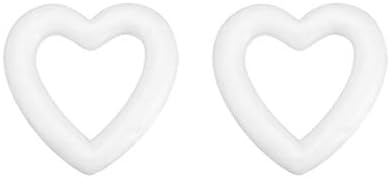 Амосфун Полистирен стиропор од венец листови прстени пена -10 парчиња шуплива loveубов срце пена DIY занает- пена срцев модел украс