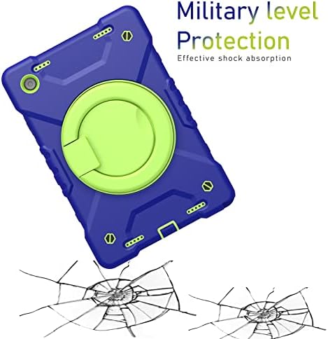 Покријте го таблетот за таблети Компатибилен со Samsung Galaxy Tab A8 10.5 X200/X205, Детска трајна заштитна обвивка за шок, со држач за склопување, ротирачки удар, носач на лента з?