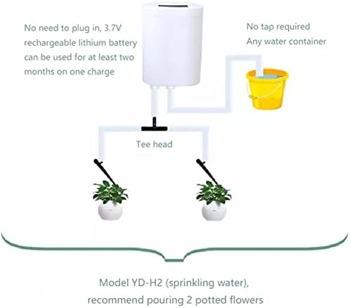 2 Систем за тајмер на пумпата за глава, автоматско автоматско наводнување на пумпа за наводнување Цвеќиња растенија дома Уред за наводнување