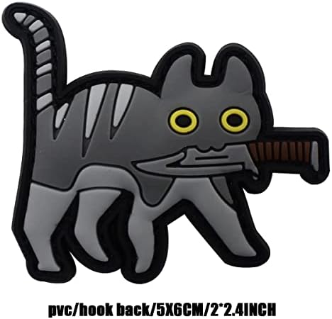 3Д ПВЦ Смешен цртан филм мачки залак нож гума лепенки воен тактички амблем значки Амблем Апликат кука закрпи за облека додатоци за