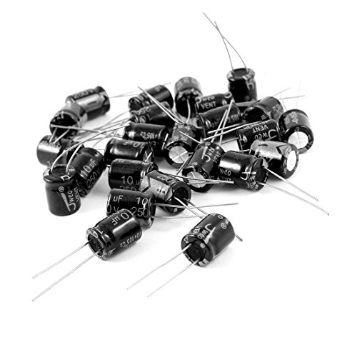 UXCELL A14052000UX0472 25 парче 10UF 250V 105C радијални електролитички кондензатори црна, 10 mm x 13 mm