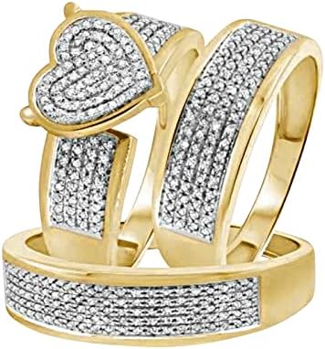 2023 Нови дами пенливи дијаманти целосен дијамантски двоен дијамантски сет прстен ветувачки прстен сет цирконија прстен прстен прстен два парчиња