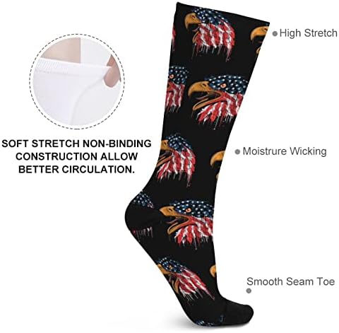 Орел Независност САД знамето високи чорапи смешно топло над цевките за теле -чорапи чорапи за појавување на чорапи за мажи жени