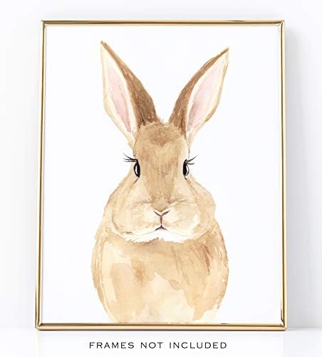 Декорација на детска спална соба Акварел зајаче зајаче печати шумски животни wallидна уметност за детска соба не е врамена