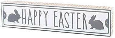 Колинс Сликарство „Среќен Велигден“ улица за знаци на полици во стилот на полици - Дрвена декорација на таблети за пролет, Велигден, христијански