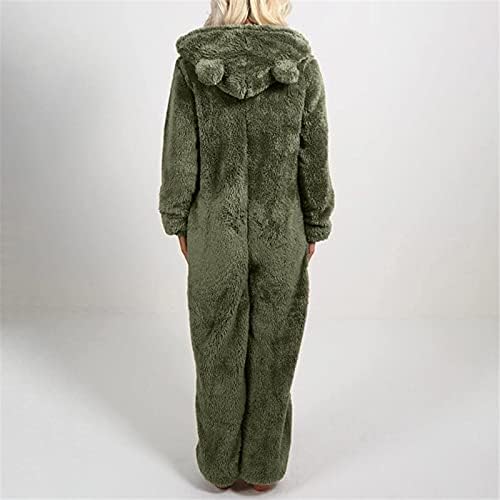 ПАODАМИ ПАЈМА ЗА ВИНЕТИ Зимско топло руно пижама за возрасни дуксери со долги ракави патент pjs loungewear one piece облека