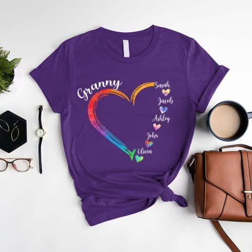 Персонализирана кошула за баба, шарени кошули за баба за жени, подароци за Денот на мајките на баба А0