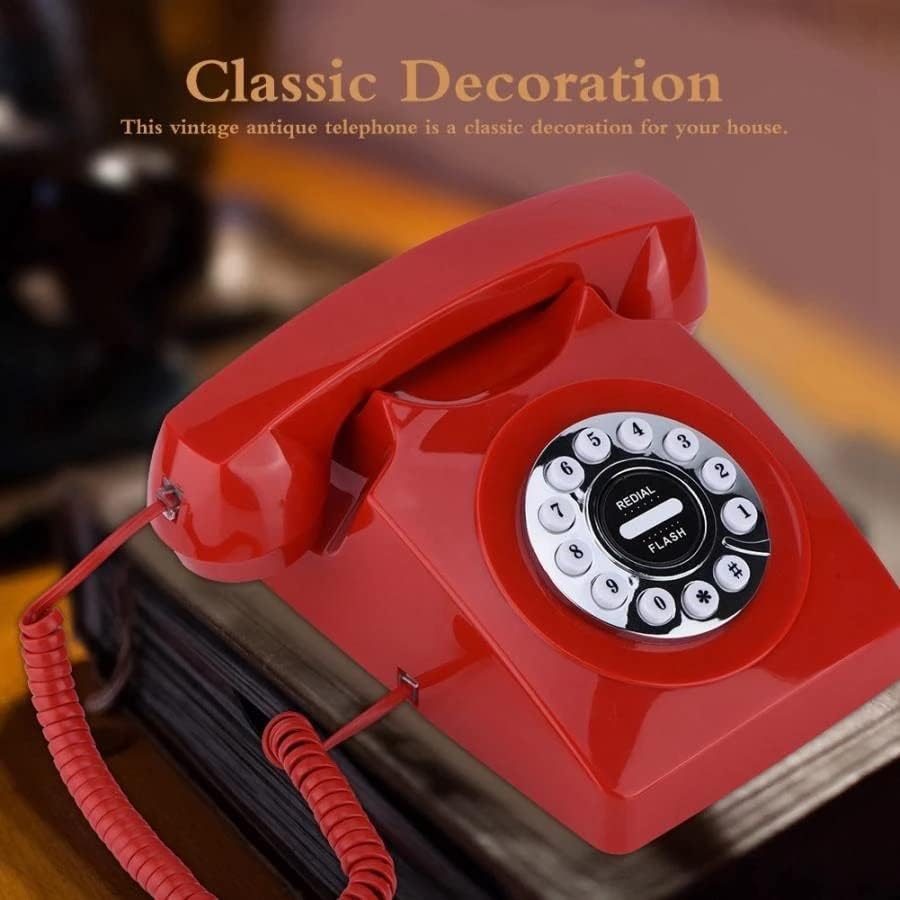 Gretd Rotary Dial Phone Wired Retro Telephone за домашна канцеларија за откажување на гроздобер антички телефон
