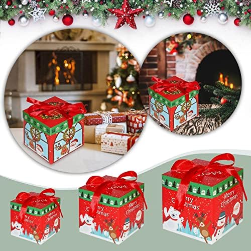 Кутии Со Завиткани Ленти За Божиќни Божиќни Кутии Божиќни Картонски Подароци Кутии За Колачиња Со Бонбони Божиќни Украси и