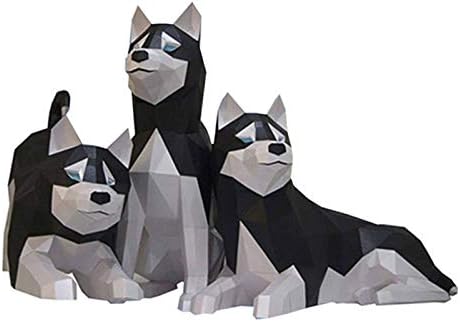 WLL-DP Husky Dog 3D Sculpture DIY хартија играчка хартија модел геометриски занаетчиски занаетчиски рачно изработени оригами загатки уметност
