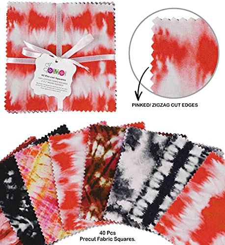 SOIMOI вратоврска боја за печатење со прецизна 5-инчна памучна ткаенина ватиран квадрати шарм пакет DIY крпеница шиење занает- црвена